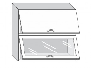 1.80.8 Шкаф настенный (h=720) на 800 с 2-мя гор. дв., 1 ст. дв. в Пласте - plast.magazinmebel.ru | фото