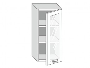 19.40.3 Шкаф настенный (h=913) на 400мм с 1-ой стекл. дверцей в Пласте - plast.magazinmebel.ru | фото