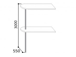 6.1300  Стойка барная 1300 на трубе (h3000мм), ЛДСП/ПФ 26мм в Пласте - plast.magazinmebel.ru | фото