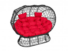 Кокон Лежебока на подставке с ротангом красная подушка в Пласте - plast.magazinmebel.ru | фото