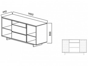 Комодино Moderno-1400 Ф1 в Пласте - plast.magazinmebel.ru | фото - изображение 2