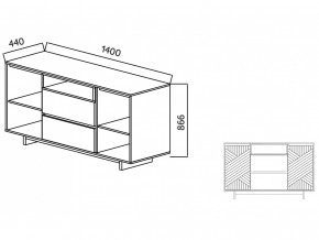 Комодино Moderno-1400 Ф3 в Пласте - plast.magazinmebel.ru | фото - изображение 4