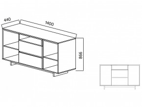 Комодино Moderno-1400 Ф6 в Пласте - plast.magazinmebel.ru | фото - изображение 4