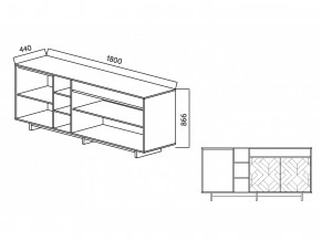 Комодино Moderno-1800 Ф2 в Пласте - plast.magazinmebel.ru | фото - изображение 5