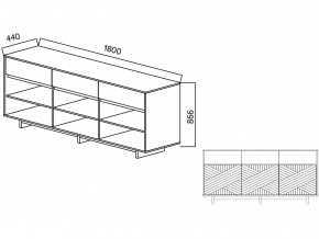 Комодино Moderno-1800 В-2 Ф3 в Пласте - plast.magazinmebel.ru | фото - изображение 4