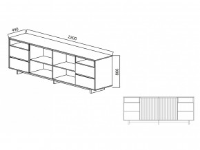 Комодино Moderno-2200 Ф5 в Пласте - plast.magazinmebel.ru | фото - изображение 4