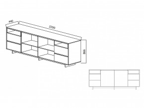 Комодино Moderno-2200 Ф6 в Пласте - plast.magazinmebel.ru | фото - изображение 4