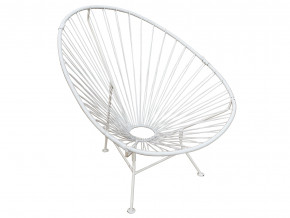 Кресло Ракушка с ротангом белый в Пласте - plast.magazinmebel.ru | фото