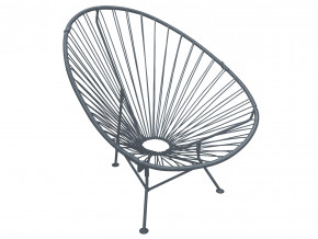 Кресло Ракушка с ротангом серый в Пласте - plast.magazinmebel.ru | фото