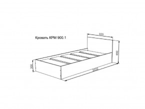 Кровать Мори КРМ 900.1 графит в Пласте - plast.magazinmebel.ru | фото - изображение 2