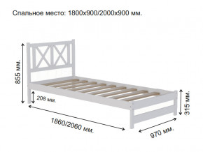 Кровать односпальная Аист-7 Классика белый 1800х900 мм в Пласте - plast.magazinmebel.ru | фото - изображение 2