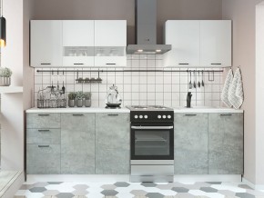 Кухня Дуся 2000 мм Белый Бриллиант/цемент в Пласте - plast.magazinmebel.ru | фото