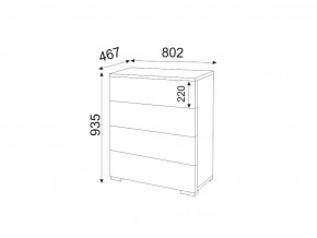 М05 (ручка брусок) Комод (4 ящика) в Пласте - plast.magazinmebel.ru | фото