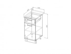 НЯ 40 Модуль нижний Без Столешницы 1 ящик/дверка МНЯ 40 в Пласте - plast.magazinmebel.ru | фото