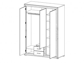 Шкаф B136-SZF3D2S Мальта сибирская лиственница в Пласте - plast.magazinmebel.ru | фото - изображение 2