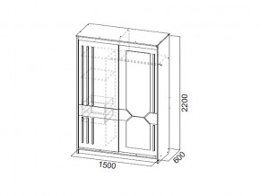 Шкаф-купе №25 1,5 м Блэк в Пласте - plast.magazinmebel.ru | фото - изображение 2