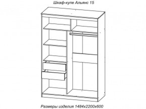 Шкаф-купе Альянс 15 комплект зеркал №2 в Пласте - plast.magazinmebel.ru | фото - изображение 2