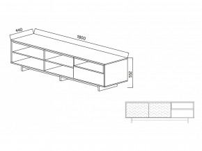 Тумба для ТВА Moderno-1800 В-1 Ф1 в Пласте - plast.magazinmebel.ru | фото - изображение 2